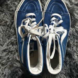 Vans Kids Blue and White High-Top Sneakers